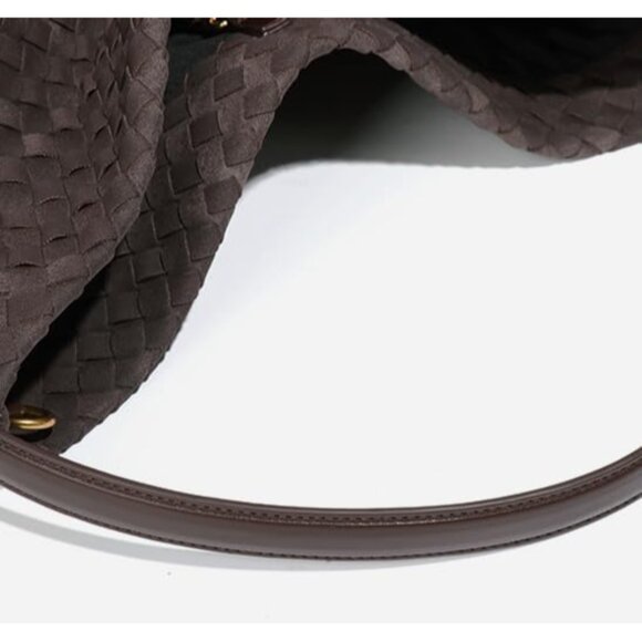 Trendy Woven Suede Tote with Detachable Strap - Ideal for Daily Adventures - Picture 3 of 7